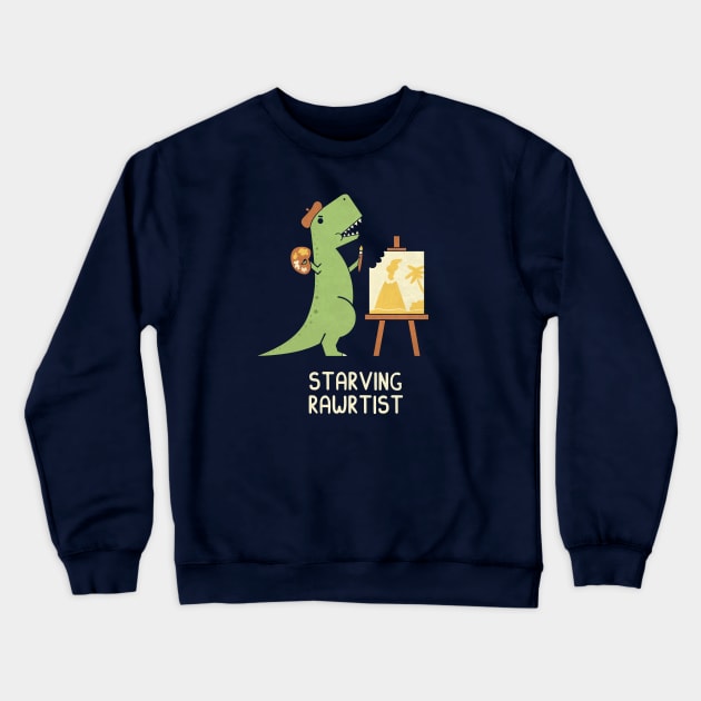 Starving Rawrtist Crewneck Sweatshirt by HandsOffMyDinosaur